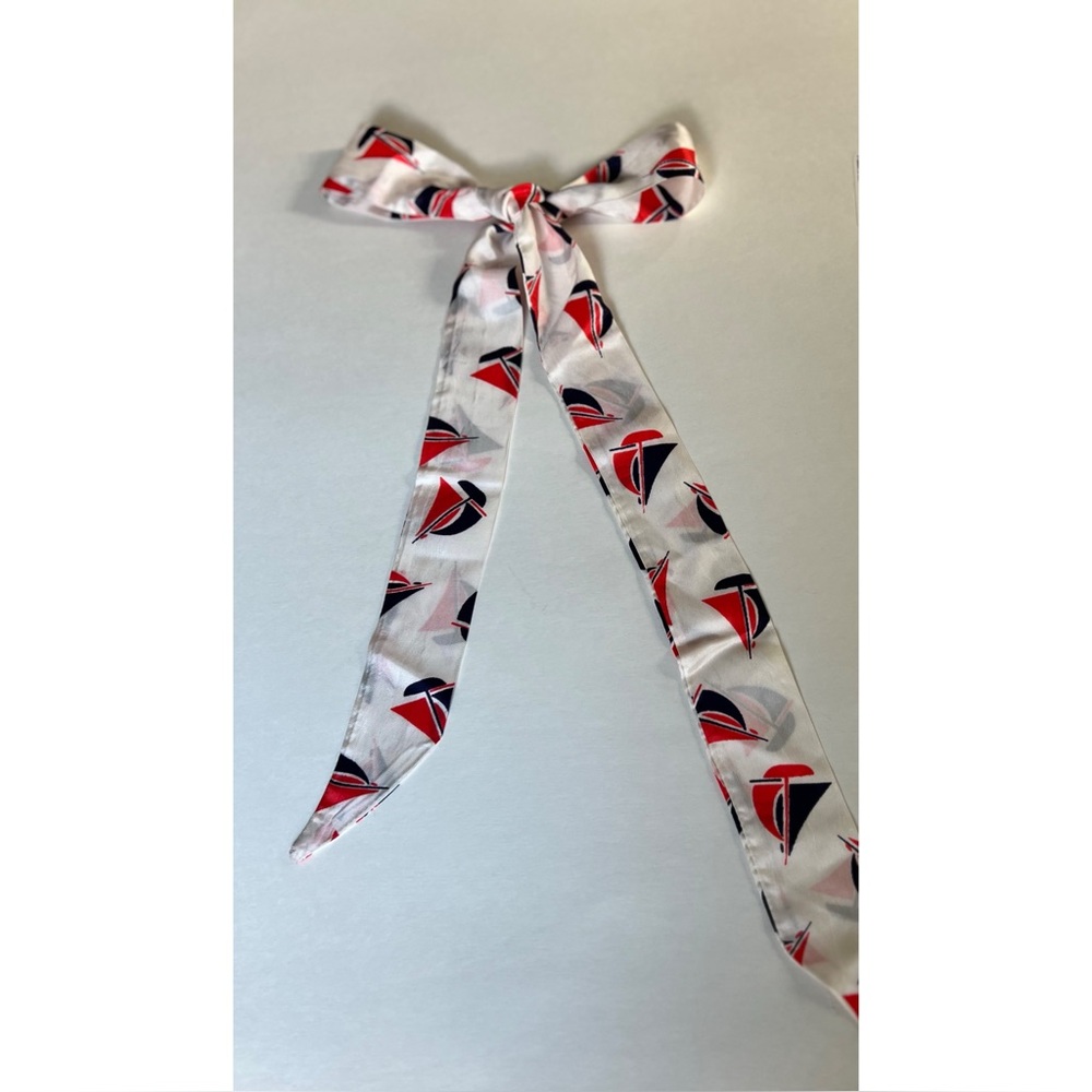 Red White and Blue Sailboat Twilly Purse Scarf Coastal Core